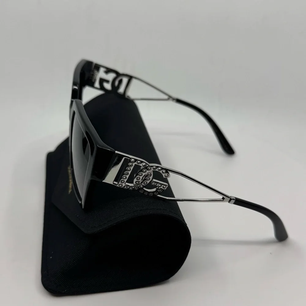 Dolce & Gabbana Black Diva Square Oversized Frame Sunglasses Luxury, Brand New!